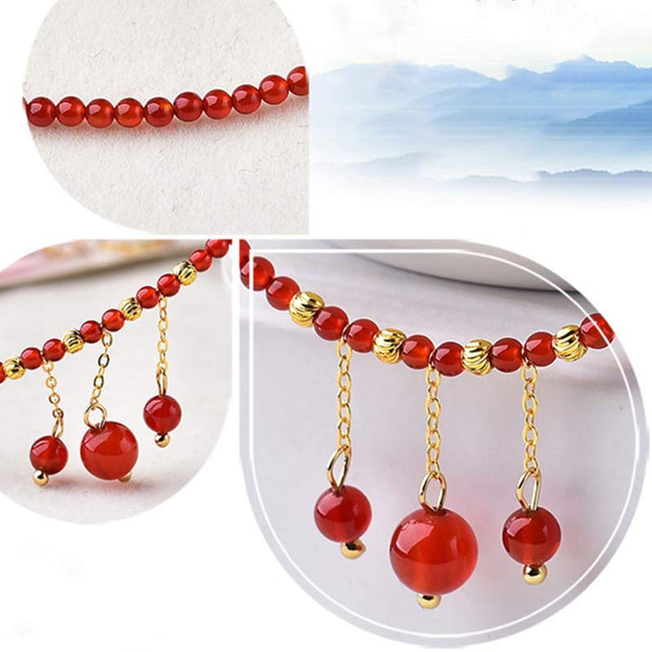 Cavigliera in agata rossa Confidence Calm