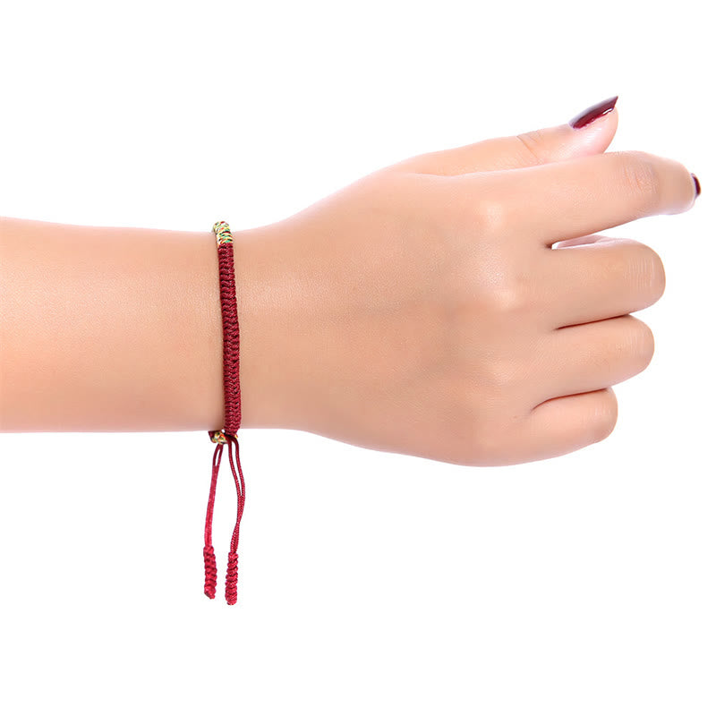 Bracciale intrecciato con nodo King Kong multicolore fatto a mano in pietra Buddha Stones tibetano, fortuna e forza