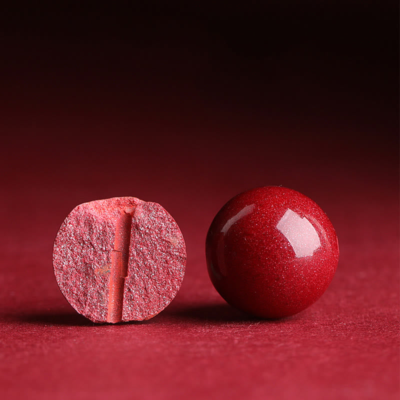 Braccialetto di corda rossa con benedizione in agata rossa naturale e cinabro Buddha Stones
