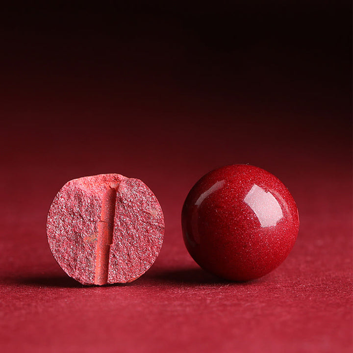 Braccialetto di corda rossa con benedizione in agata rossa naturale e cinabro Buddha Stones