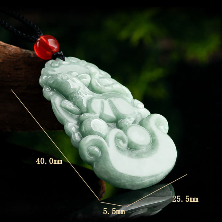 Buddha Stones Giada verde naturale 12 Zodiaco cinese Fortuna Prosperità Collana pendente - image 9