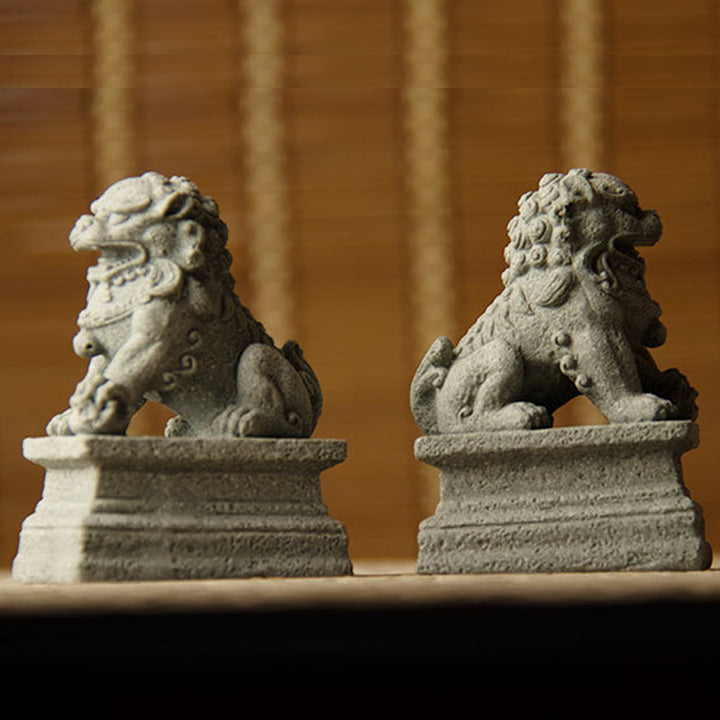 Buddha Stones Leone Fu Foo Cani Elefante Allontanare il Male Benedizione Decorazione della Casa