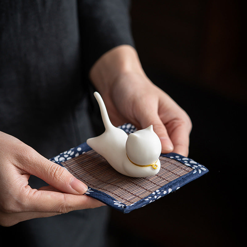 Decorazione per bruciatore di incenso in ceramica con gatto e panda, per benedizione - image 3