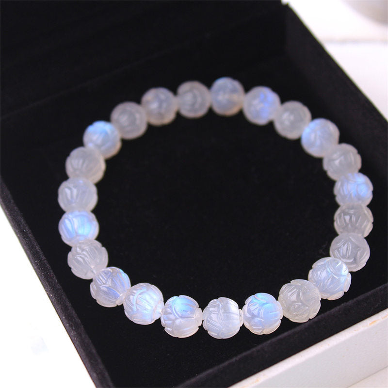 Bracciale Buddha Stones Natural Moonstone Lotus Love