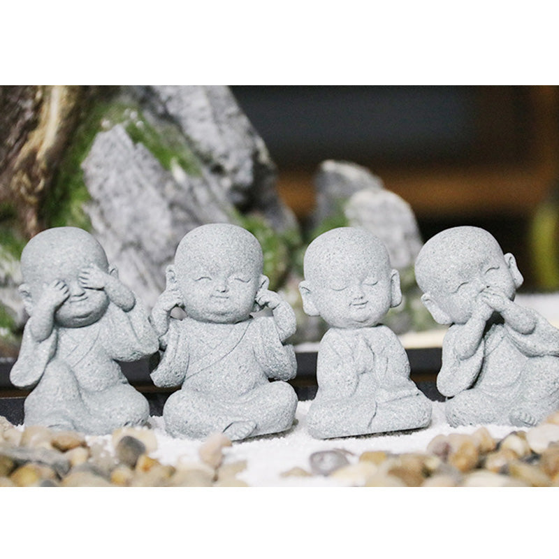 Buddha Stones Meditazione Preghiera Monaco Statua del Buddha Serenità Decorazione della casa