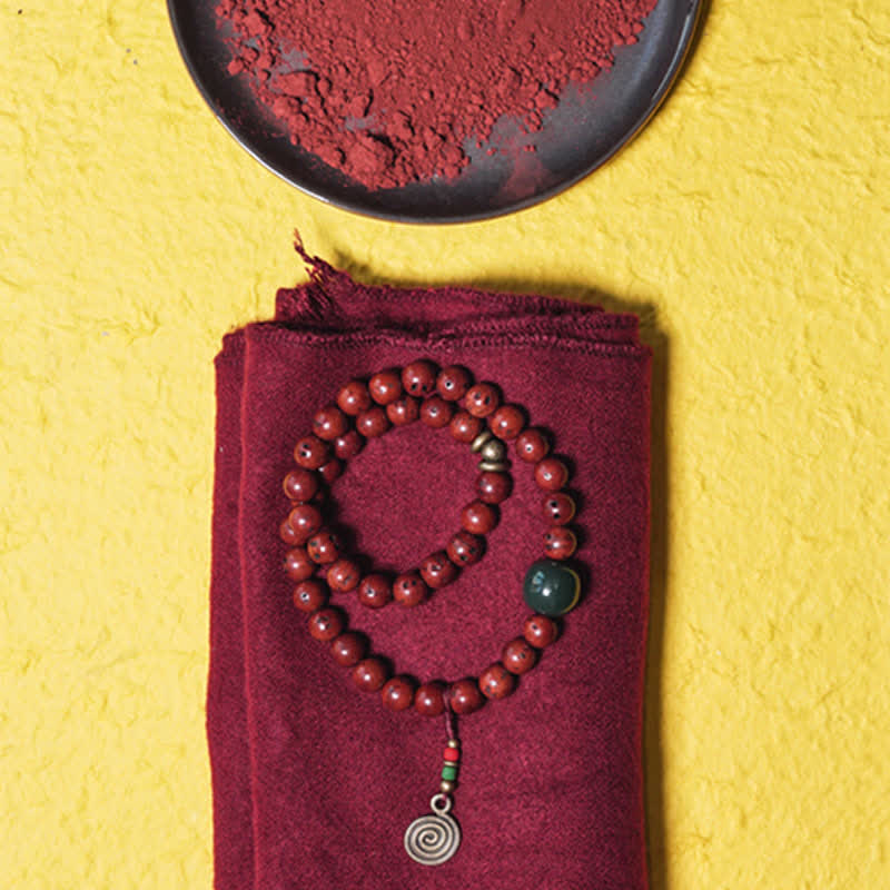 Braccialetto Bodhi Seed Cyan Jade Copper Peace Luck