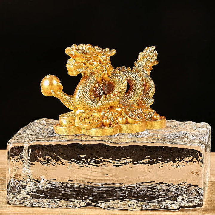 Buddha Stones Feng Shui Drago Moneta di rame Ricchezza Successo Fortuna Decorazione