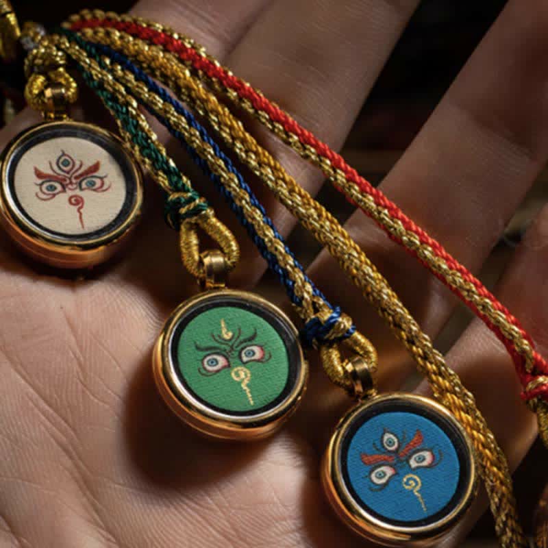 Decorazione da appendere alla parete dell'auto con protezione Thangka dei cinque dei della ricchezza, realizzata a mano in Tibet