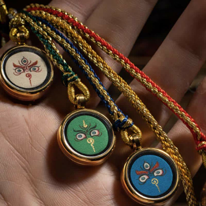 Decorazione da appendere alla parete dell'auto con protezione Thangka dei cinque dei della ricchezza, realizzata a mano in Tibet