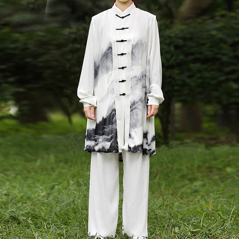 3 pezzi pittura a inchiostro meditazione preghiera spirituale zen tai chi qigong pratica abbigliamento unisex set - image 7