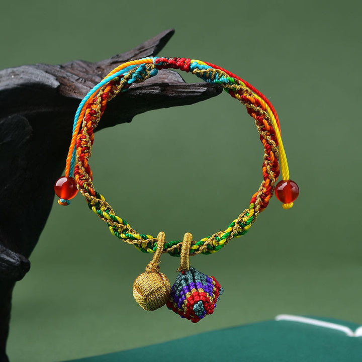 Braccialetto con ciondolo Zongzi fatto a mano con corda colorata Buddha Stones