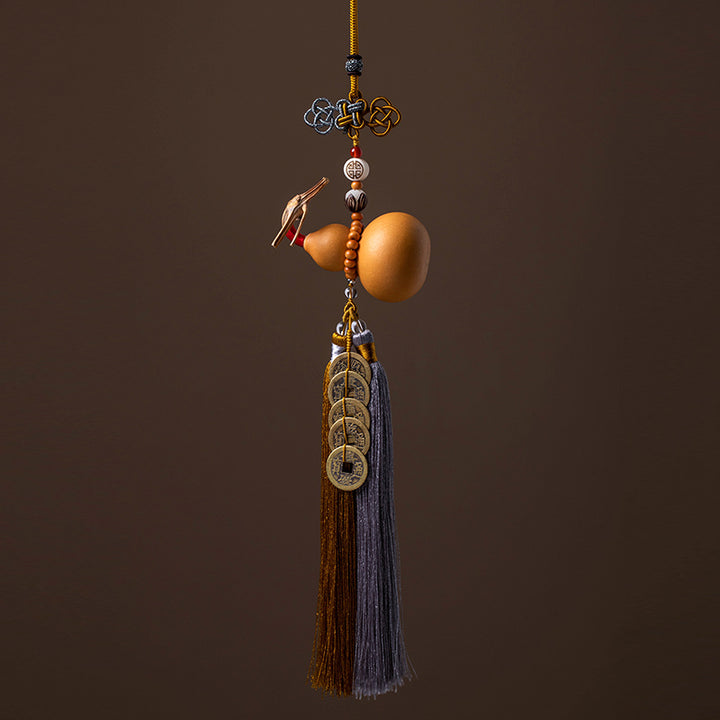 Buddha Stones Monete Feng Shui Zucca Nodo cinese Monete fortunate Cinque imperatori Denaro Ricchezza Nappe Decorazione