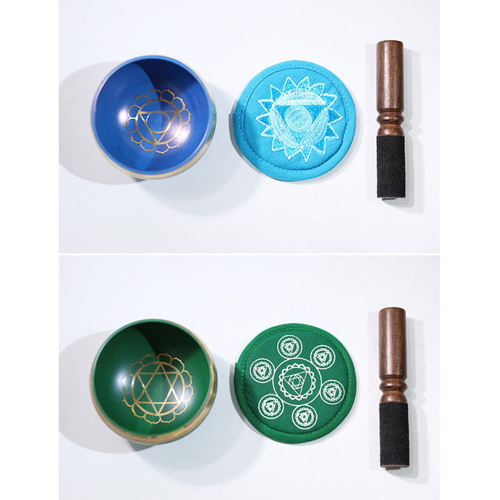 Buddha Stones Tibetan Sound Bowl realizzata a mano per la guarigione dei chakra e la meditazione consapevole. Set di campane tibetane per canto.