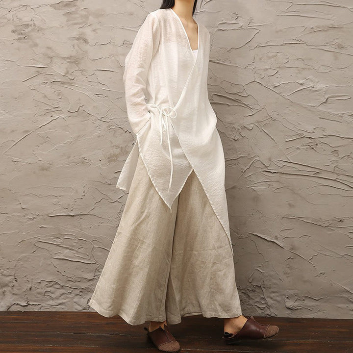 Buddha Stones Semplice Bianco Beige Modello Meditazione Spirituale Zen Pratica Yoga Abbigliamento Donna Abbigliamento