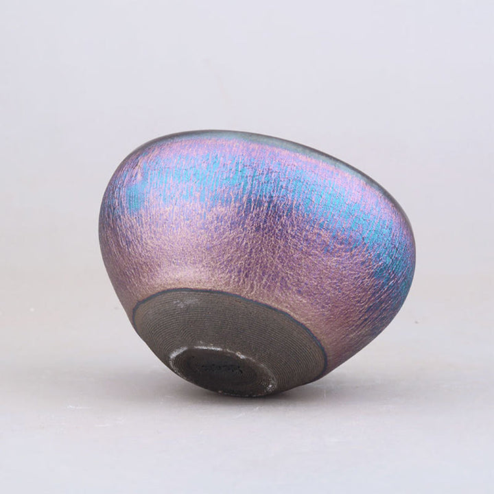 Buddha Stones fatte a mano Aurora Rainbow Design Tazza da tè cinese Jianzhan in ceramica Tazza da tè Tenmoku Kung Fu