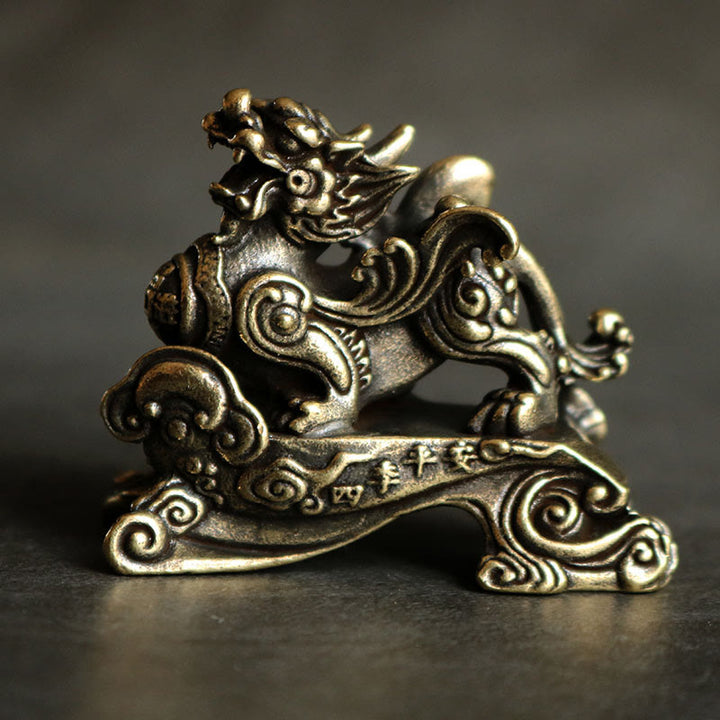 Buddha Stones fatte a mano FengShui PiXiu Rame Ricchezza Fortuna Decorazione - Un PiXiu giusto - image 2