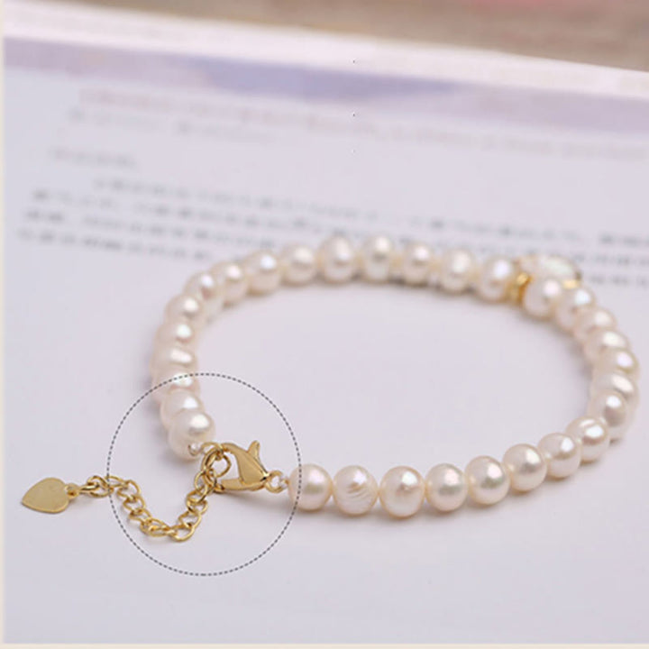 Bracciale con ciondolo in perle di cristallo naturale placcato oro 14K Buddha Stones