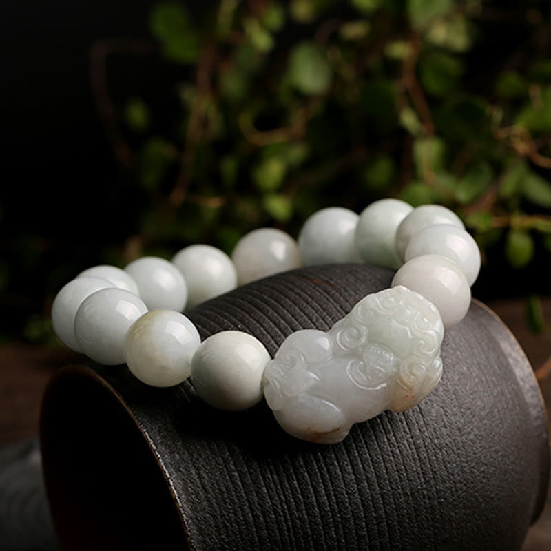 Buddha Stones Fengshui Ricchezza Prosperità Giada PiXiu Braccialetto della Fortuna