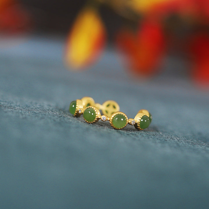 Anello regolabile Buddha Stones Cyan Jade Healing Calm - image 9