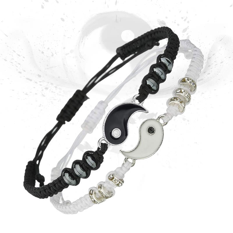 Braccialetto di coppia in ematite Yin Yang Buddha Stones 2 pezzi - Yin Yang (2 pezzi) - image 0