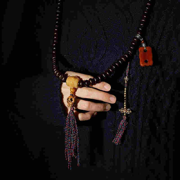 Buddha Stones Tibet 108 Mala Beads Viola Bodhi Seed Bagua Vajra Braccialetto di Auspicio