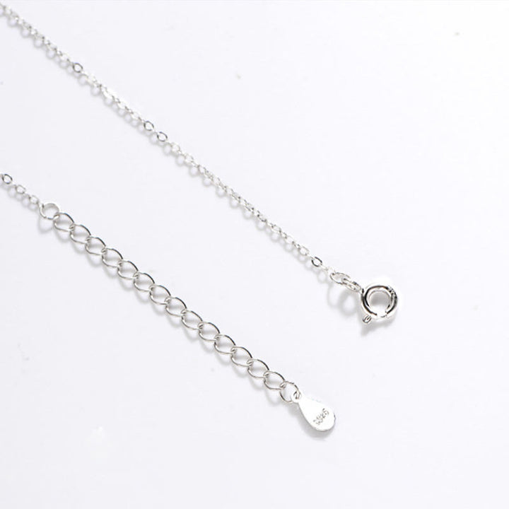 Buddha Stones 925 Sterling Silver Agata Bianca Fu Carattere Felicità Fortuna Collana Pendente