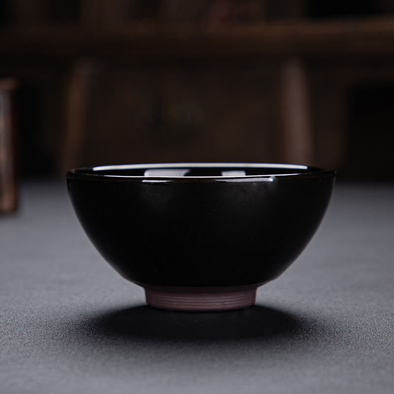 Buddha Stones Foglia d'acero dorata Tazza da tè cinese Jianzhan in ceramica Tazza da tè Tenmoku Kung Fu