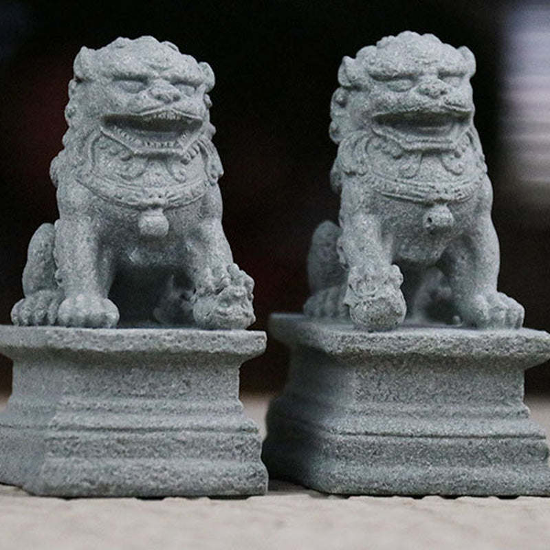 Buddha Stones Leone Fu Foo Cani Elefante Allontanare il Male Benedizione Decorazione della Casa