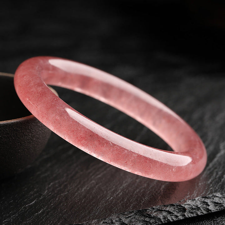 Braccialetto di guarigione dell'amore in quarzo fragola naturale Buddha Stones