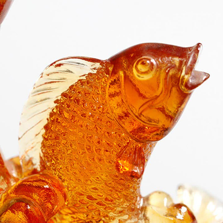 Buddha Stones Feng Shui Drago Koi Pesce Fatto a Mano Liuli Cristallo Arte Pezzo Decorazione Casa Ufficio - image 7