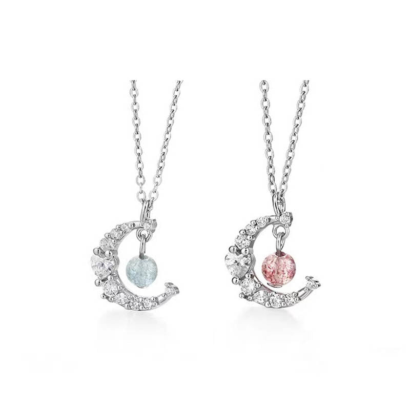Collana di guarigione dell'amore con cristalli blu e quarzo fragola Buddha Stones