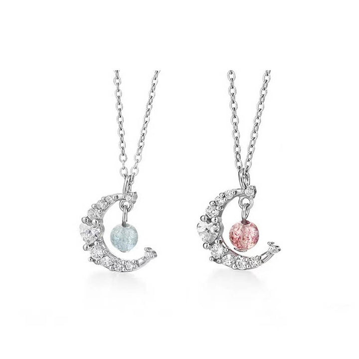 Collana di guarigione dell'amore con cristalli blu e quarzo fragola Buddha Stones