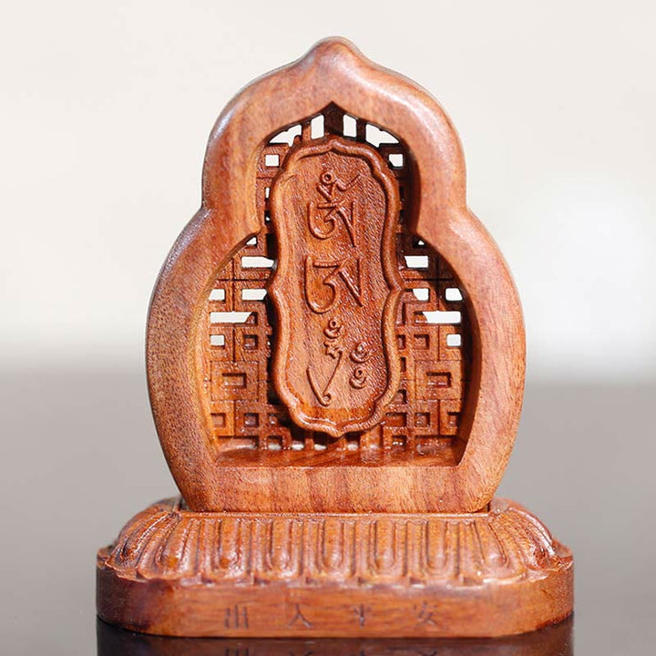 Buddha Stones Guru Rinpoche Buddha Padmasambhavan Serenity Statua incisa in legno - image 3