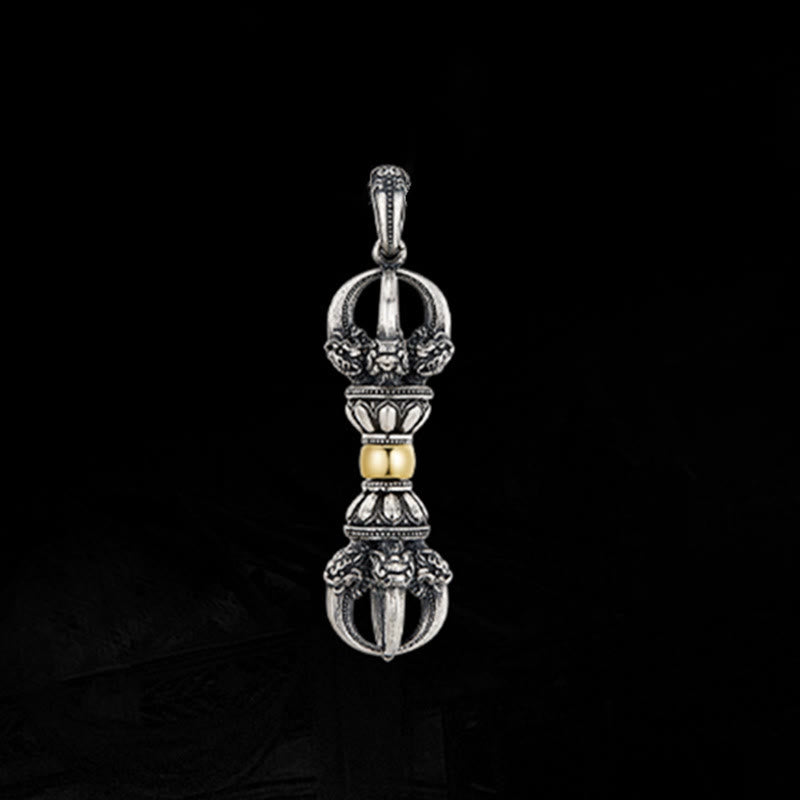 Collana con ciondolo Buddha Stones Tibetan Dorje Vajra Design Wealth - image 9