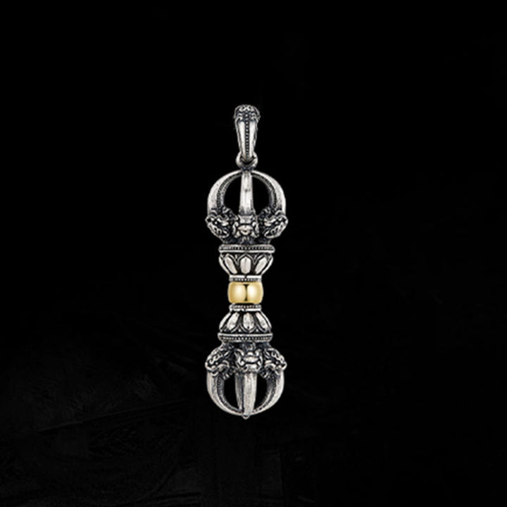 Collana con ciondolo Buddha Stones Tibetan Dorje Vajra Design Wealth