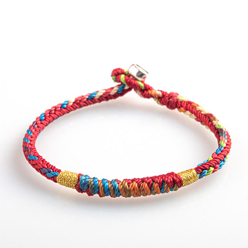 Bracciale multicolore Buddha Stones "Possa tu essere al sicuro e fortunato nell'anno a venire"