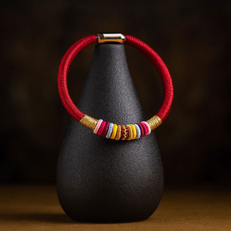 Braccialetto intrecciato con fibbia magnetica e protezione del nodo King Kong fatto a mano tibetano Buddha Stones