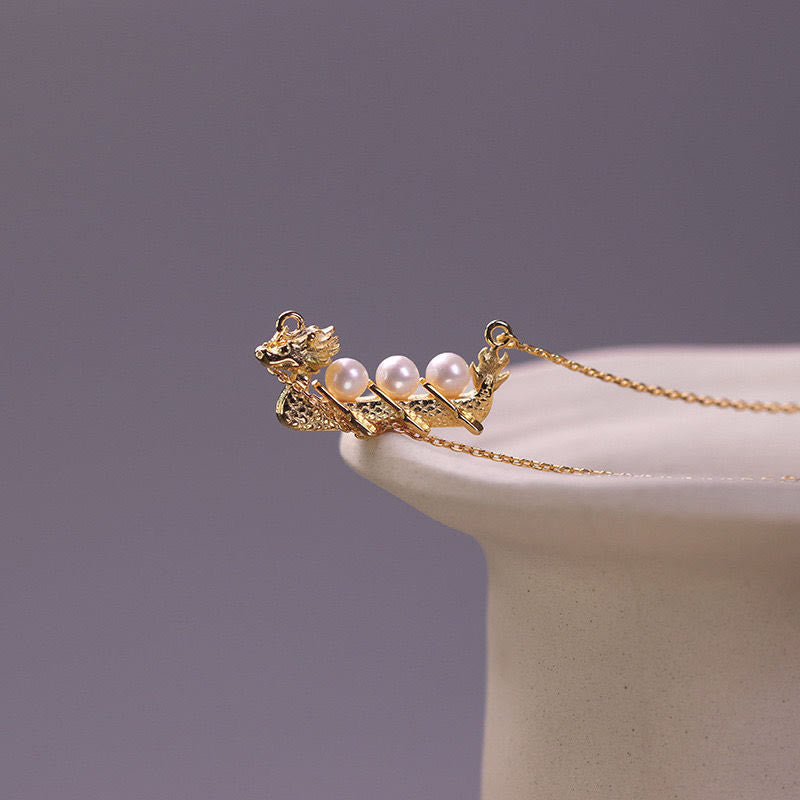 Collana con ciondolo di perle curative a forma di drago Buddha Stones