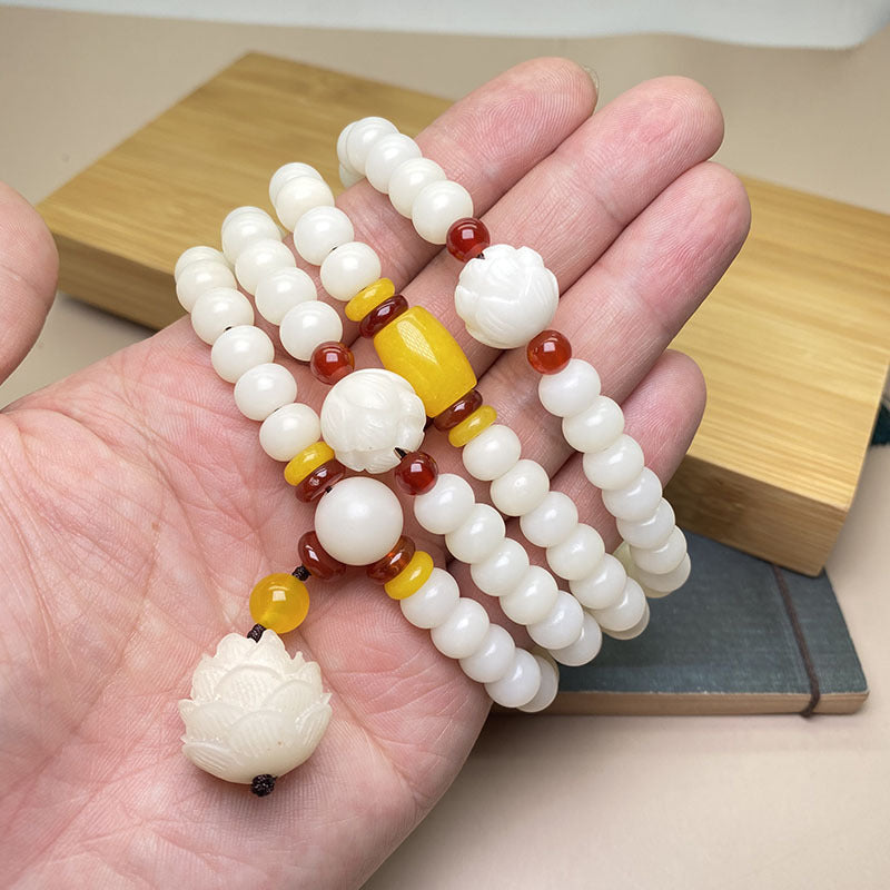 Buddha Stones Braccialetto di protezione con 108 perle di semi di loto Bodhi Mala - image 2