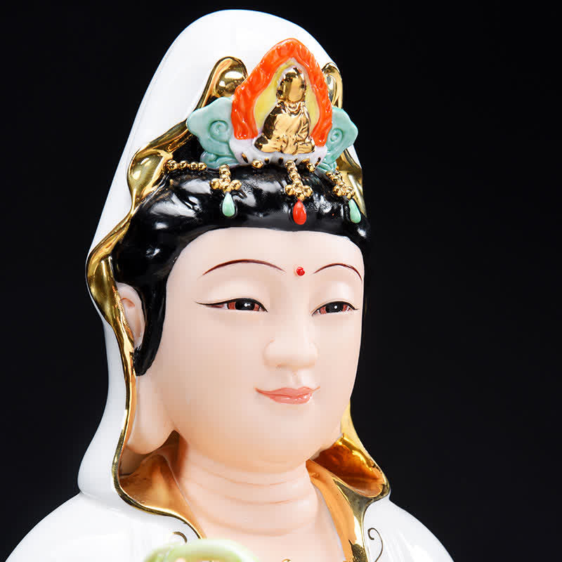 Statua in ceramica del successo del Bodhisattva Chenrezig Avalokitesvara Decorazione per la casa