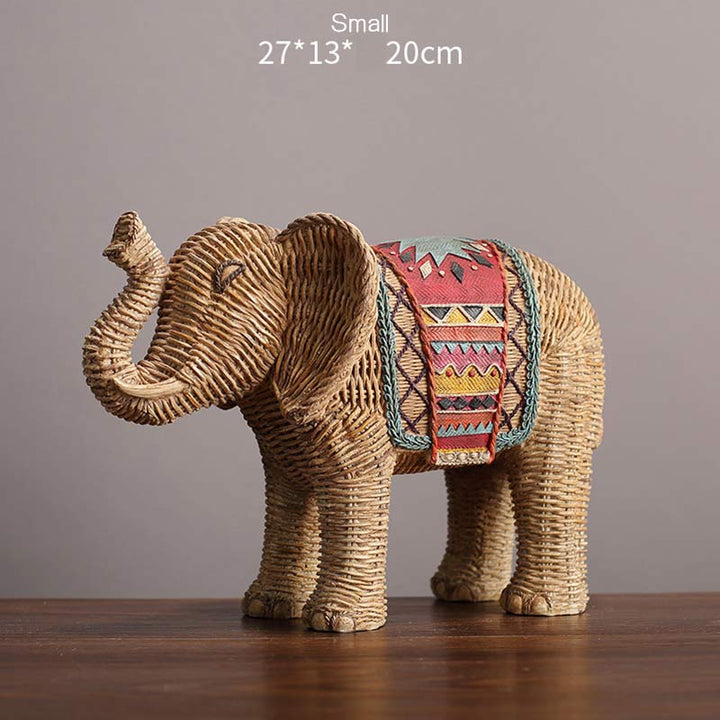 Decorazione per la casa in resina con elefante, saggezza e ricchezza