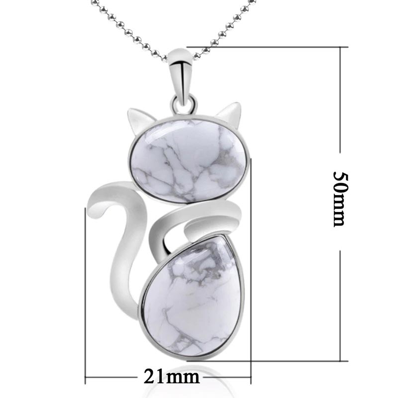 "Save A Cat" Collana con ciondolo amante dei gatti con motivo a gatto carino e protezione in cristallo naturale