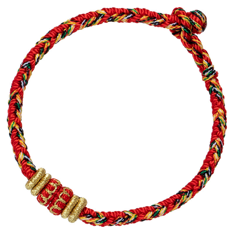 Buddha Stones Tibet Fatto a mano Zodiaco cinese Buddha natale Fortuna Forza Braccialetto di corda intrecciata