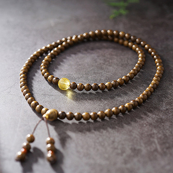 Buddha Stones 108 Mala Beads 999 Oro Brunei Agarwood Cuore Sutra Ambra Agata Rossa Forza Bracciale Meditazione