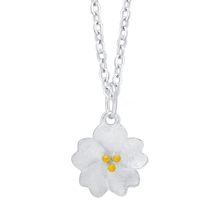 Collana con ciondolo a forma di fiore di ciliegio in argento sterling 925 con Buddha Stones e benedizione - image 10