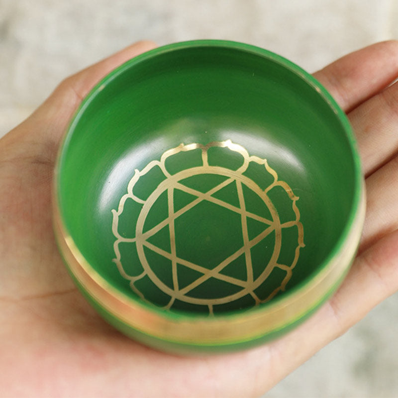 Buddha Stones Tibetan Sound Bowl realizzata a mano per la guarigione dei chakra e la meditazione consapevole. Set di campane tibetane per canto. - image 7