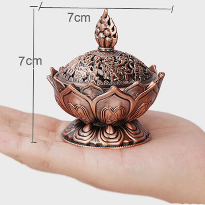 Buddha Stones Tibetano a Forma di Loto Bruciatore di Incenso Purificato