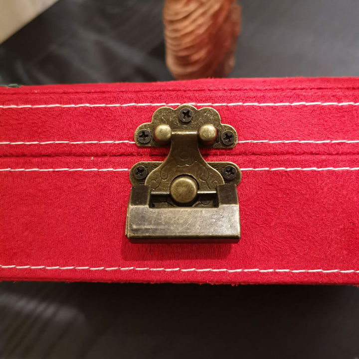 Buddha Stones Flowers Dragonfly Jewelry Box Organizer Scatola portaoggetti per gioielli a strato singolo Scatola di flanella