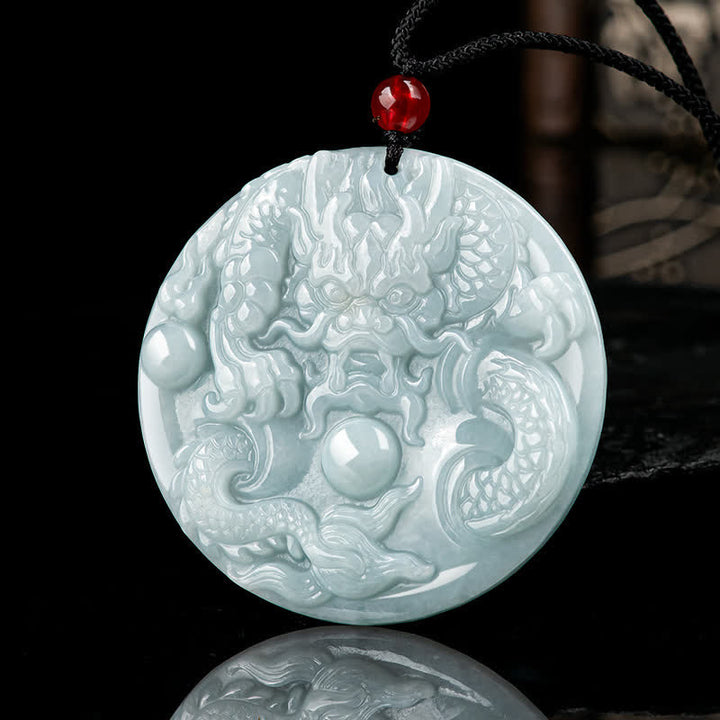 ❗❗❗Un'offerta lampo - Collana con amuleto di successo in giada con drago dello zodiaco cinese, Buddha Stones
