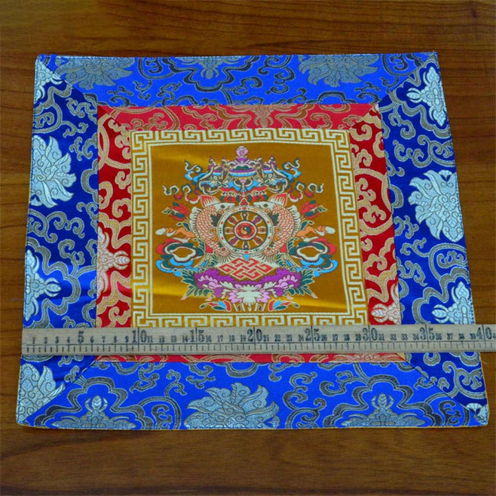 Tappetino per preghiera, meditazione, forza, nodo infinito, Vajra Man-Bcu, Kalachakra, simboli di buon auspicio